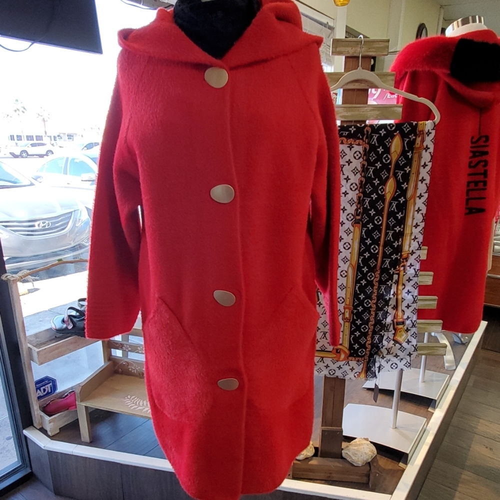 Red fur coat